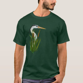 Blauer Reiher im Cattails-T - Shirt