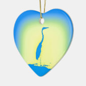 blauer Reiher Keramikornament (Links)