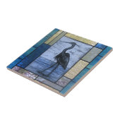 Blauer Reiher mit Blues Fliese (Seite)