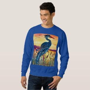 Blauer Reiher Sonnenuntergang Sweatshirt