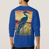Blauer Reiher Sonnenuntergang Sweatshirt (Rückseite)