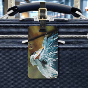 Blauer Reiher Vogel Gepäckanhänger