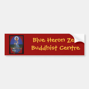 BLAUER REIHERzen-BUDDHIST-MITTE-AUTOAUFKLEBER Autoaufkleber