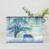 Blauer Reitsport Einladung (Stehend Vorderseite)