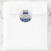 Blauer Rennwagen-Aufkleber Runder Aufkleber (Tasche)