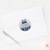 Blauer Rennwagen-Aufkleber Runder Aufkleber (Umschlag)