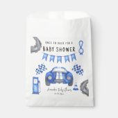 Blauer Rennwagen Babydusche Geschenktütchen (Vorderseite)