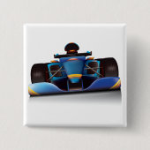 Blauer Rennwagen Button (Vorderseite)