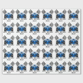 Blauer Rennwagen Geschenkpapier (Flach)