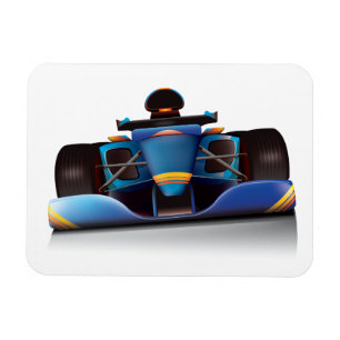 Blauer Rennwagen Magnet