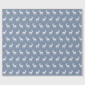 Blauer Rentier Winter Moderner Minimalistischer We Geschenkpapier (Flach)