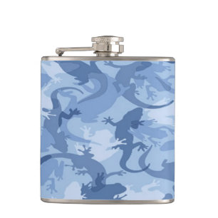 Blauer Reptil Camouflage Flask Flachmann