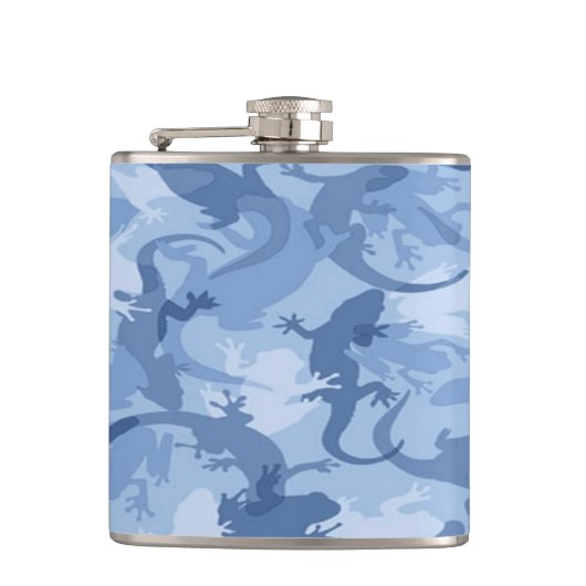 Blauer Reptil Camouflage Flask Flachmann (Vorderseite)