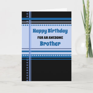 Blauer Retro-Bruder-Geburtstag Karte