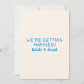 Blauer Retro-Champagnerturm Hochzeit mit Handzeich Einladung (Rückseite)