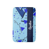 Blauer Retro-Druck Badematte (Vorderseite Vertikal)