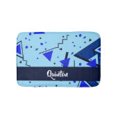Blauer Retro-Druck Badematte (Vorderseite)