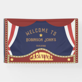 Blauer Retro-Karneval-Geburtstagsbanner Banner