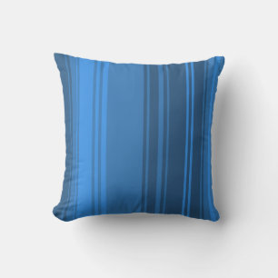 Blauer Retro Streifen Kissen