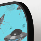 Blauer Retro UFO Pickleball Paddle (Linke Seite)