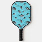 Blauer Retro UFO Pickleball Paddle (Rückseite)