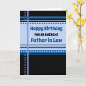 Blauer Retro Vater im Gesetz Geburtstag Karte (Gelbe Blume)