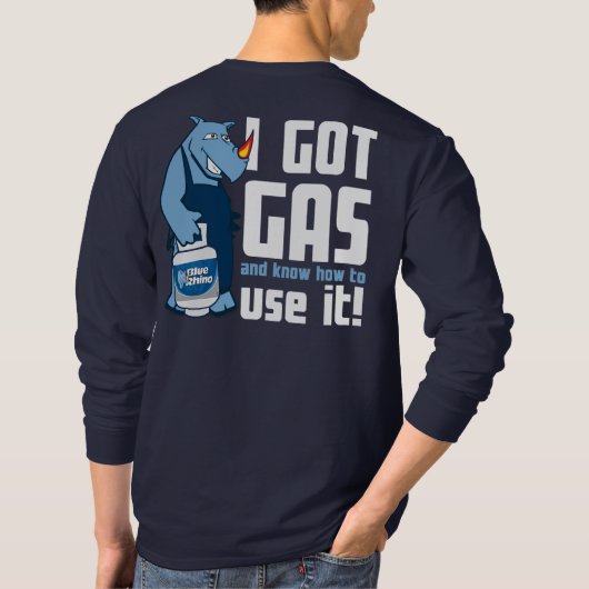 Blauer Rhino "I Got Gas" Langschlauch T-Shirt (Rückseite)