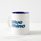 Blauer Rhino-Kaffee Zweifarbige Tasse (Vorderseite Links)