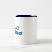 Blauer Rhino-Kaffee Zweifarbige Tasse (Mittel)