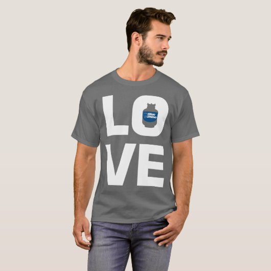 Blauer Rhino "Liebe" Männer T-Shirt (Vorne ganz)
