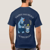 Blauer Rhino "Probieren Sie das Fleisch" Männer T-Shirt (Rückseite)