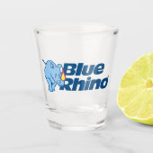 Blauer Rhino Schnapsglas (Vorderseite)