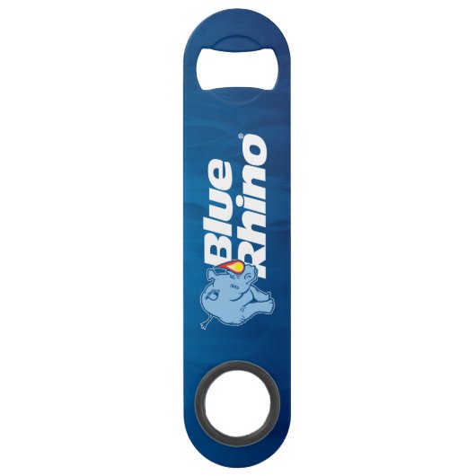 Blauer Rhino Speed Flaschenöffner (Vorderseite)