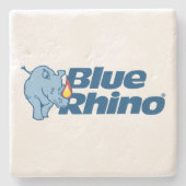 Blauer Rhino Steinuntersetzer (Vorderseite)