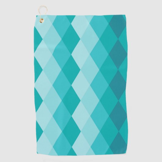 Blauer Rhombus Golfhandtuch (Vorderseite)