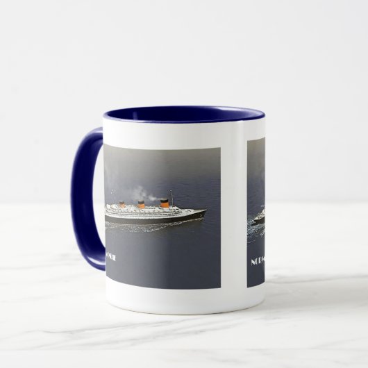 Blauer Riband-Lauf Tasse (Vorderseite Links)
