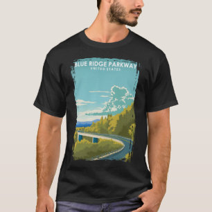 Blauer Rich Parkway Vintage-Reiseplakat T-Shirt