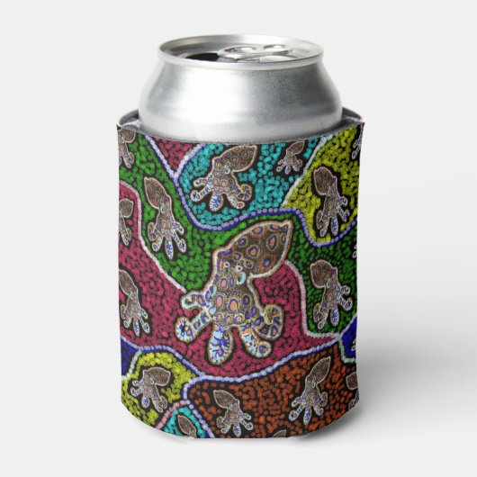 Blauer Ring Octopus Dot Art kann Stubby-Inhaber Dosenkühler (Kanne Vorderseite)