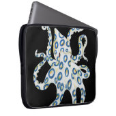 Blauer Ring Octopus Schwarze Tentakeln Laptopschutzhülle (Vorne Rechts)
