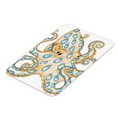 Blauer Ring Oktopus auf Weiß Tinte Magnet (Linke Seite)
