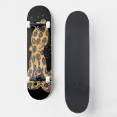 Blauer Ring Oktopus und Bläschen Kunst Skateboard (Vorderseite)