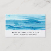 Blauer Rippel | Pool Care oder Swim QR Code Visitenkarte (Vorderseite)