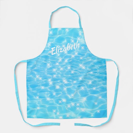 Blauer Rippwasser Texturen Moderne schicke individ Schürze (Vorderseite)