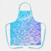 Blauer Rippwasser Texturen Moderne schicke individ Schürze (Vorderseite)