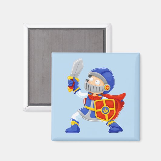 Blauer Ritter in der Rüstung Magnet (Vorderseite/Rückseite)