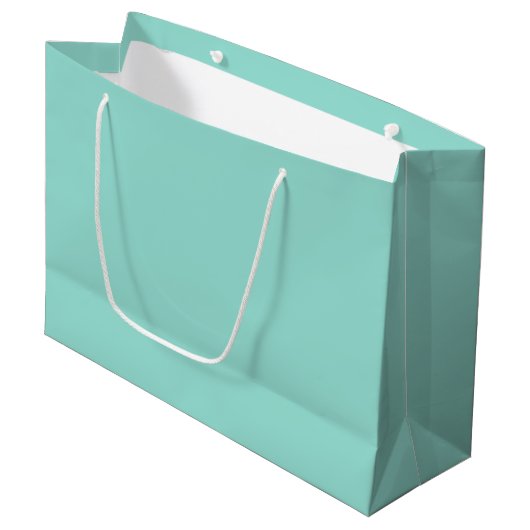 Blauer Robin Egg Blue Solid Color Große Geschenktüte (Vorderseite Schrägansicht)