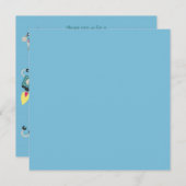 Blauer Roboter 5x5 Kinderdusche Einladung (Vorne/Hinten)