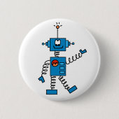 Blauer Roboter Button (Vorderseite)