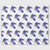 Blauer Roboter für Kinder - Hintergrundfarbe auswä Geschenkpapier (Flach)