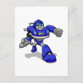 Blauer Roboter für Kinder - Hintergrundfarbe auswä Postkarte (Vorderseite)